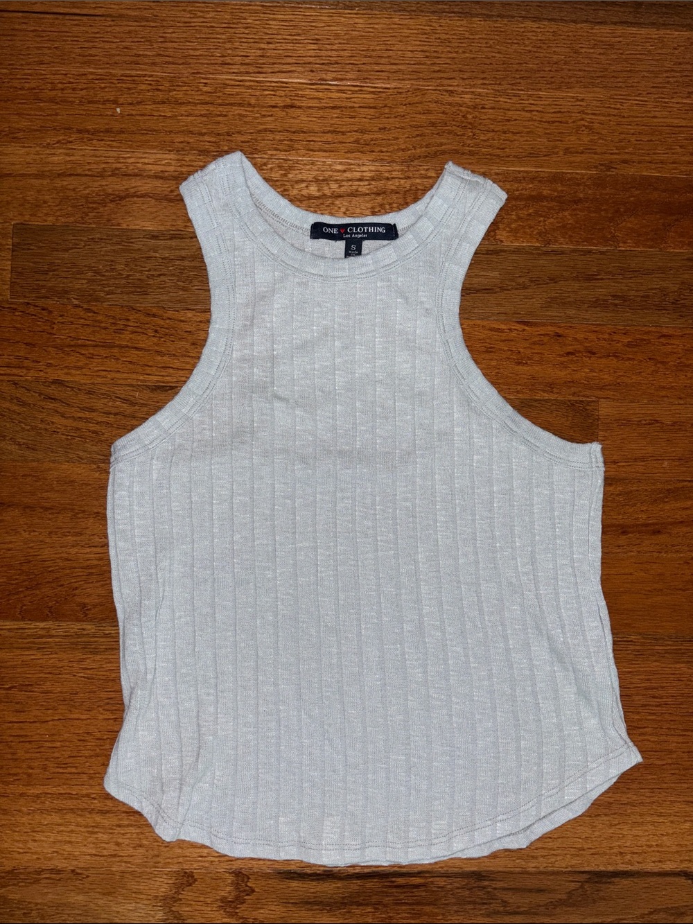 One Clothing Los Angeles Gray Ribbed Racerback Tank Top Women’s Small